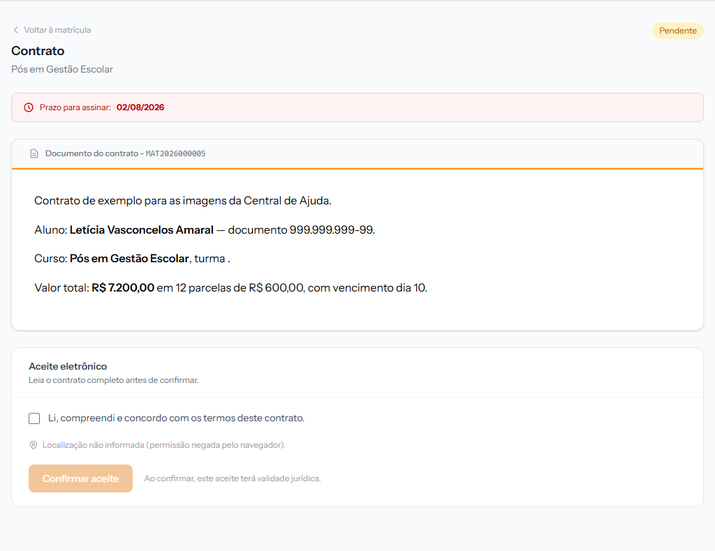 Contract with the deadline in red and the acceptance panel still working