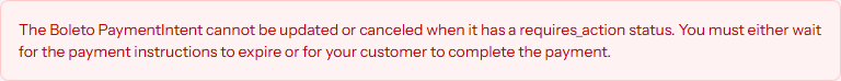 Red banner with the second-copy refusal message, written in English
