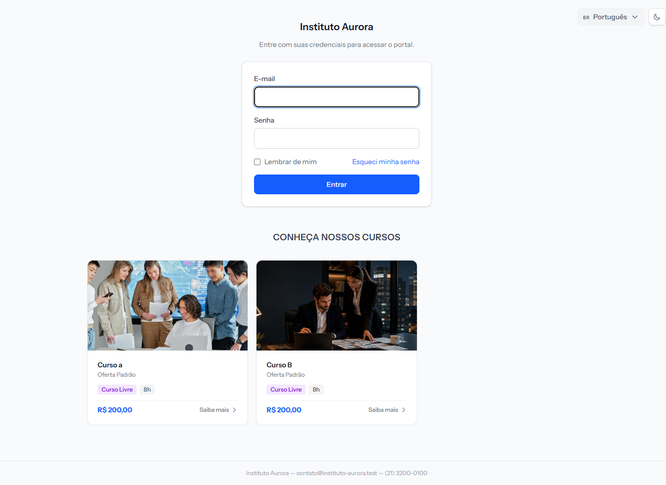 Portal sign-in screen, with identifier, password and Forgot my password